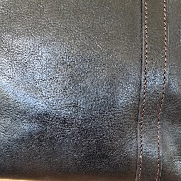 Dooney & Bourke Florentine Whipstitch Front  Pocket Satchel Bag Black  RARE - Picture 9 of 13